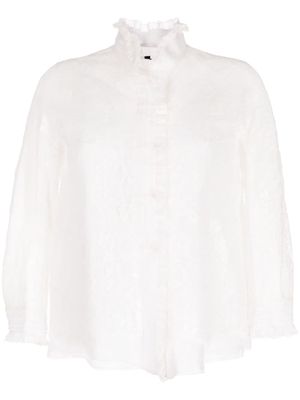 SHIATZY CHEN organza lace-overlay jacket - White