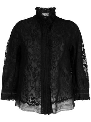 SHIATZY CHEN organza lace-overlay jacket - Z BLACK