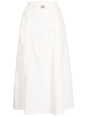 SHIATZY CHEN panelled jacquard midi skirt - White