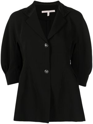 SHIATZY CHEN spread-collar single-breasted jacket - Black