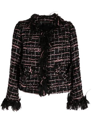 SHIATZY CHEN tweed fringed jacket - Black
