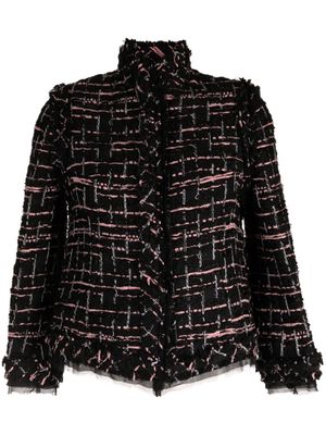 SHIATZY CHEN tweed high-neck jacket - Black