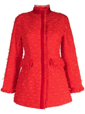 SHIATZY CHEN tweed lace-trim jacket - Red