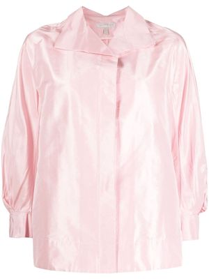SHIATZY CHEN wide collar silk shirt - Pink