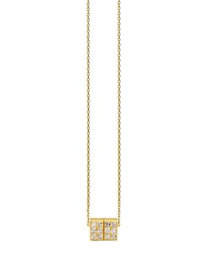 Shihara 18kt yellow gold 01 diamond cube necklace