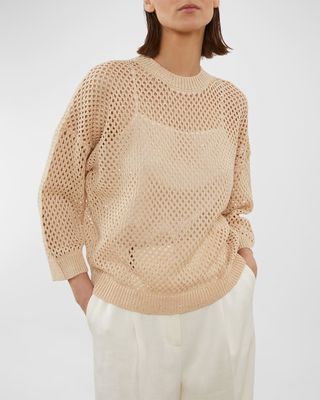 Shimmer Knit Polo Sweater