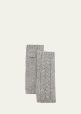 Shimmery Cable Knit Cashmere Gloves