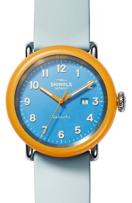 Shinola Detrola Orange Pop Silicone Strap Watch