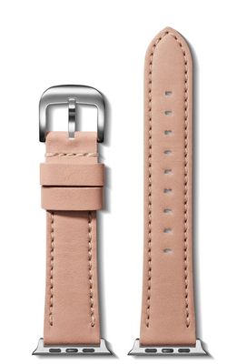 Shinola Leather 20mm Apple Watch Watchband in Blush