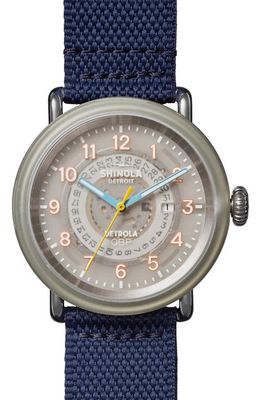 Shinola OBP Detrola Fabric Strap Watch