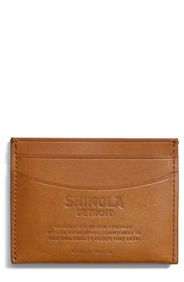 Shinola Pocket Card Case in Tan