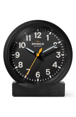 Shinola Runwell 6-Inch Desk Clock in Black/black