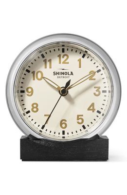Shinola Runwell 6-Inch Desk Clock in Cream