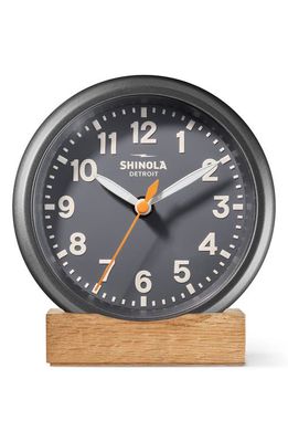 Shinola Runwell 6-Inch Desk Clock in Dark Gray
