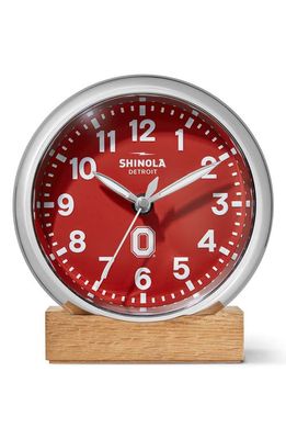 Shinola Runwell 6-Inch Desk Clock in Scarlet