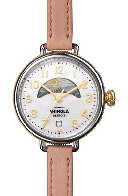 Shinola The Birdy Day & Night Leather Strap Watch