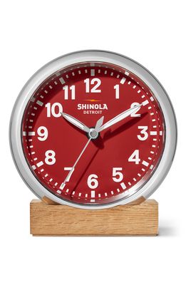 Shinola The Runwell Desk Clock in Red