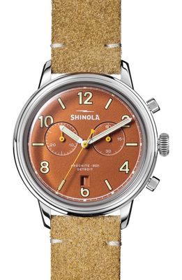Shinola Traveler Chronograph Leather Strap Watch