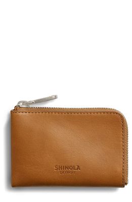 Shinola Zip Key Wallet in Tan