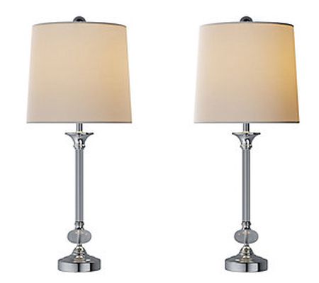 Shiny Silver Table Lamps, Set of 2 - Hastings Home