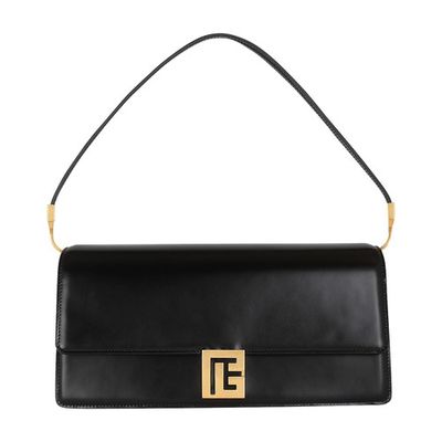 Shiny smooth leather Ely clutch bag