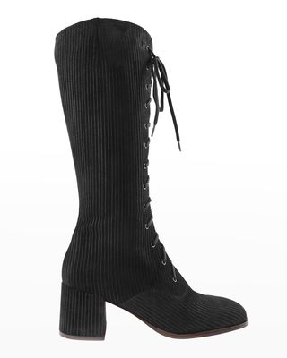 Shirac Suede Lace-Up Knee Boots
