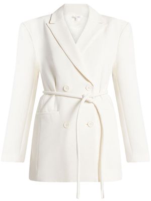 Shona Joy Amura belted double-breasted blazer minidress - White