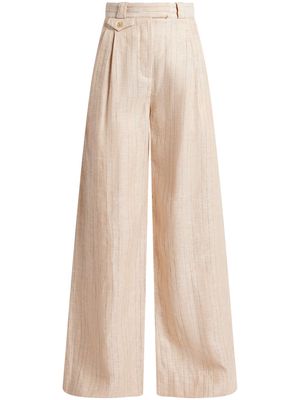 Shona Joy high-waisted linen trousers - Neutrals