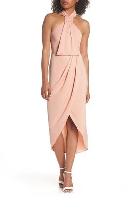 Shona Joy Knotted Tulip Hem Gown in Dusty Pink