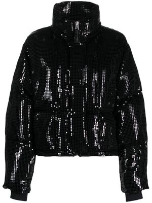 Shoreditch Ski Club Dissco zip-up puffer jacket - Black