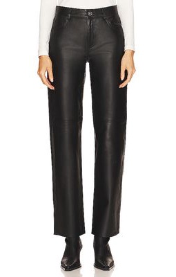 Shoreditch Ski Club Jada Leather Pant in Black
