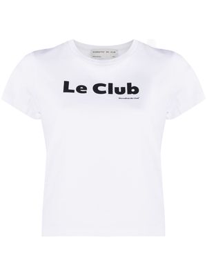Shoreditch Ski Club Le Club-print cropped T-shirt - White