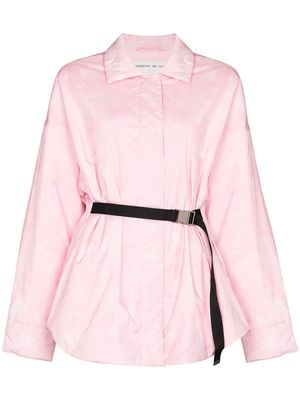 Shoreditch Ski Club Liv belted shirt jacket - Pink