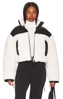 Shoreditch Ski Club Maya Shearling Jacket in Black,White