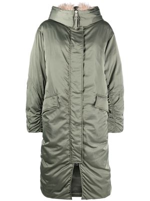 Shoreditch Ski Club shearling-trim zip-fastening coat - Green