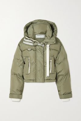 Shoreditch Ski Club - Willow Hooded Quilted Padded Recycled Shell Jacket - Green