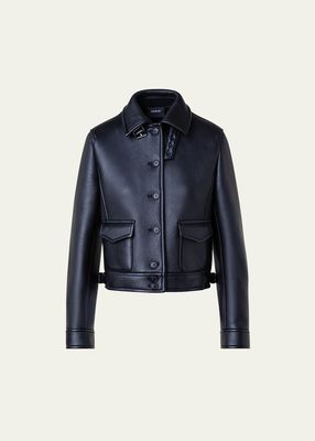 Short Bonded Leather Jacket