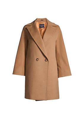 Short Double-Breasted Wool Coat