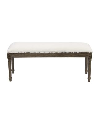 Short French Bench with Faux Fur Cushion