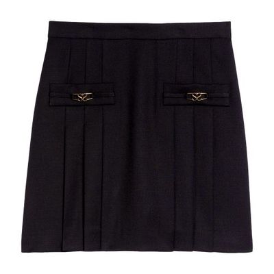 Short skirt with stitched pleats