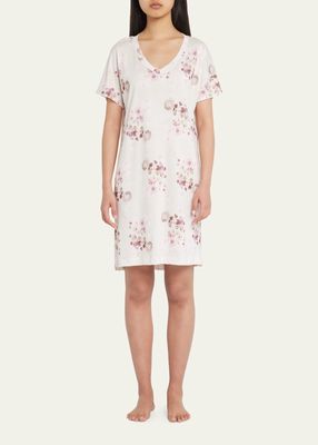 Short-Sleeve Abstract-Print Nightgown