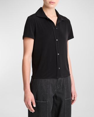 Short-Sleeve Button-Front Shirt