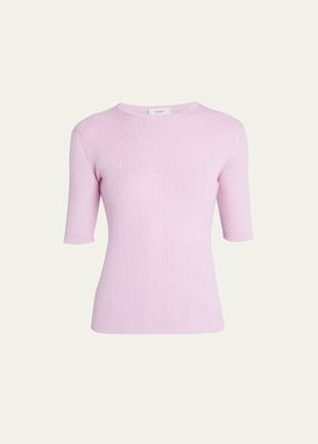 Short-Sleeve Cashmere Top