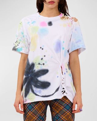 Short Sleeve Cut-Out Graphic Tee