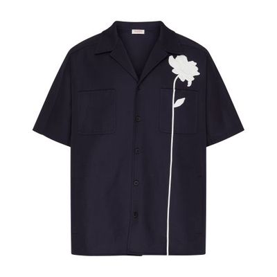 Short-sleeved embroidered shirt