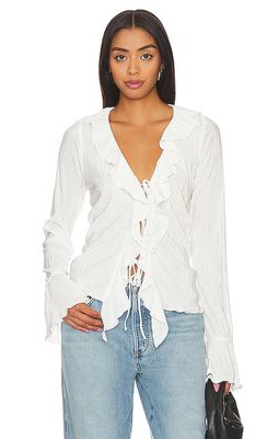 Show Me Your Mumu Adela Ruffle Top in Ivory