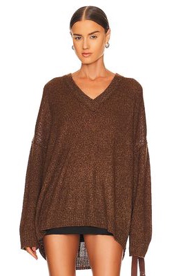 Show Me Your Mumu Ozzy Oversized Sweater in Brown