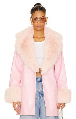 Show Me Your Mumu Penny Lane Coat in Pink