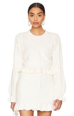 Show Me Your Mumu Ridley Ruffle Sweater in Cream