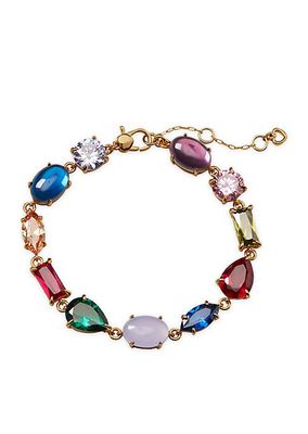 Showtime Gold-Plated, Cubic Zirconia & Glass Stone Line Bracelet